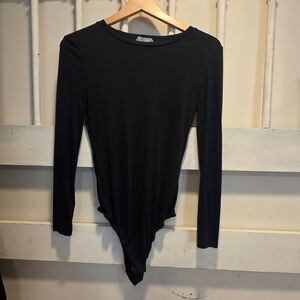 Elodie Black Long Sleeve Bodysuit